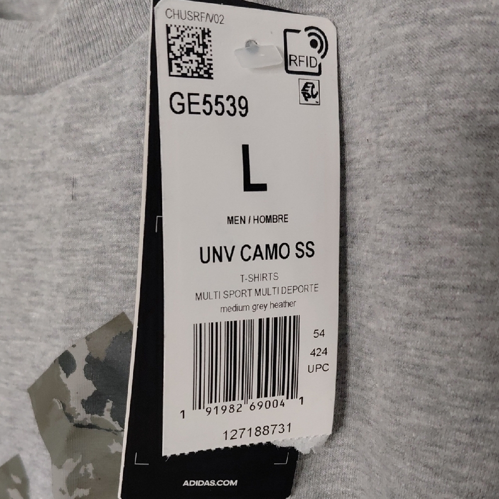 Adidas Camo Logo Gray Men's Tee - Picture 4 of 6